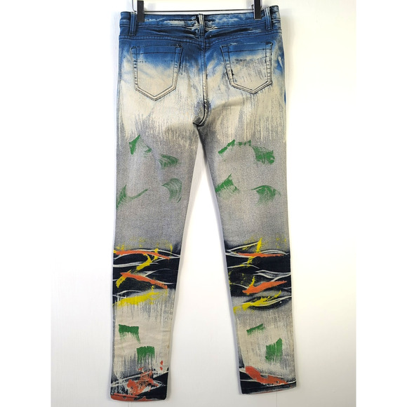 Navie Womens Splatter Studded Skinny Straight Leg Jeans 26 X 30 Stretch L - Picture 4 of 14